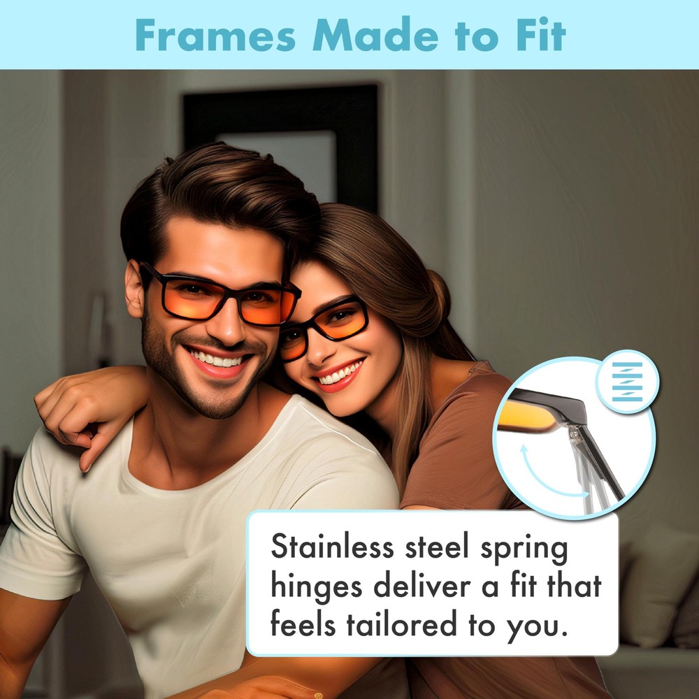 Orange +2.5 Blue Light Blocking Reading Glasses for Women & Men - Reader Slee...