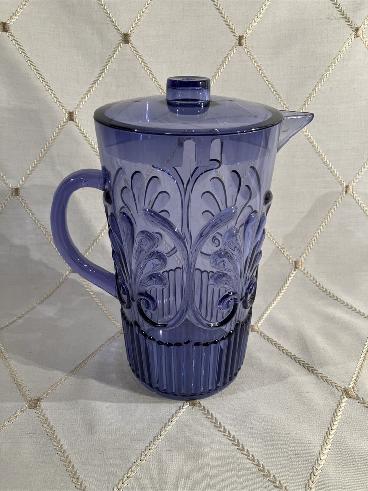 Le Cadeaux Fleur Acrylic Blue Pitcher
