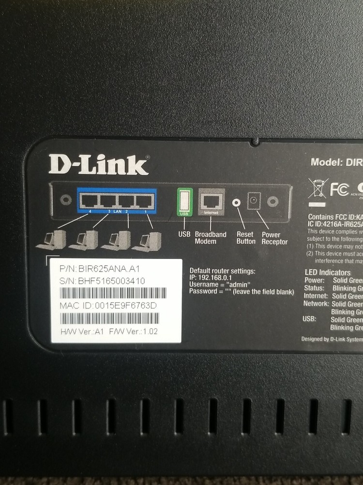 D-Link RangeBooster DIR-625 Router NEW