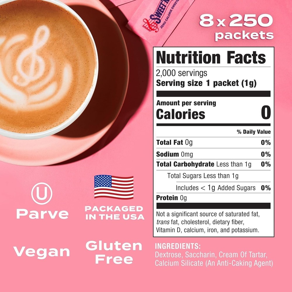 Zero Calorie Sweetener Packets, 8 Boxes, Individual Packets