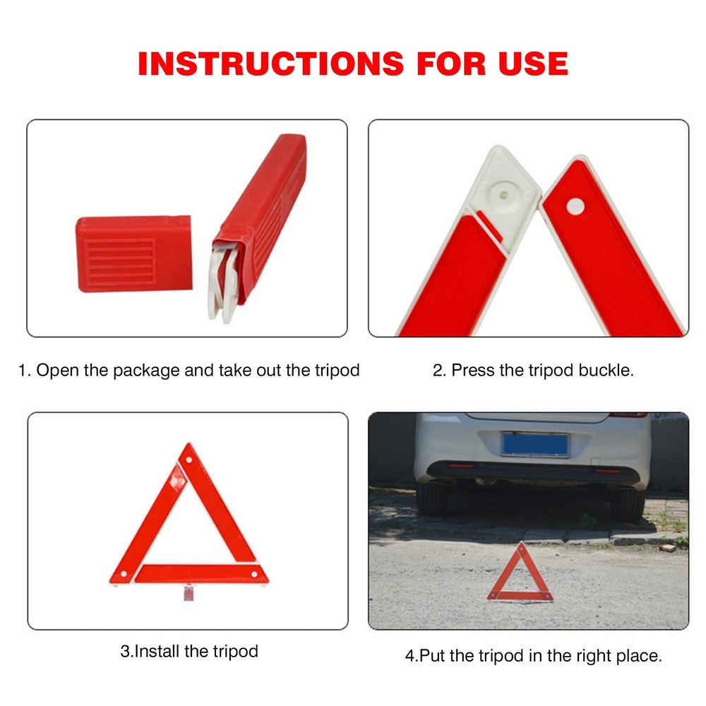 Warning Triangle Vehicle Warning Triangle Car Packed Foldable Car Breakdown Triangle Car Accessories...