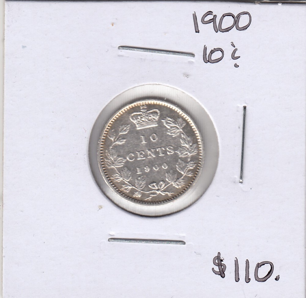 1900 Canada 10 Cents Silver Coin   C4