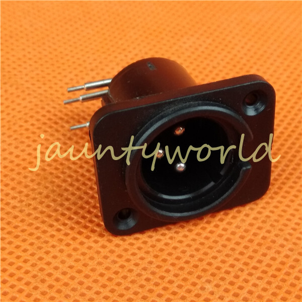 1PCS XLR 3 Pin Panel Mount Male Chassis Socket Connector
