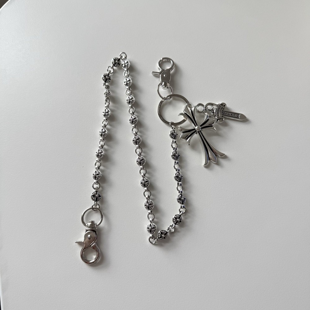 CH Style Chrome Cross Gothic Pants Keychain Chain 55cm