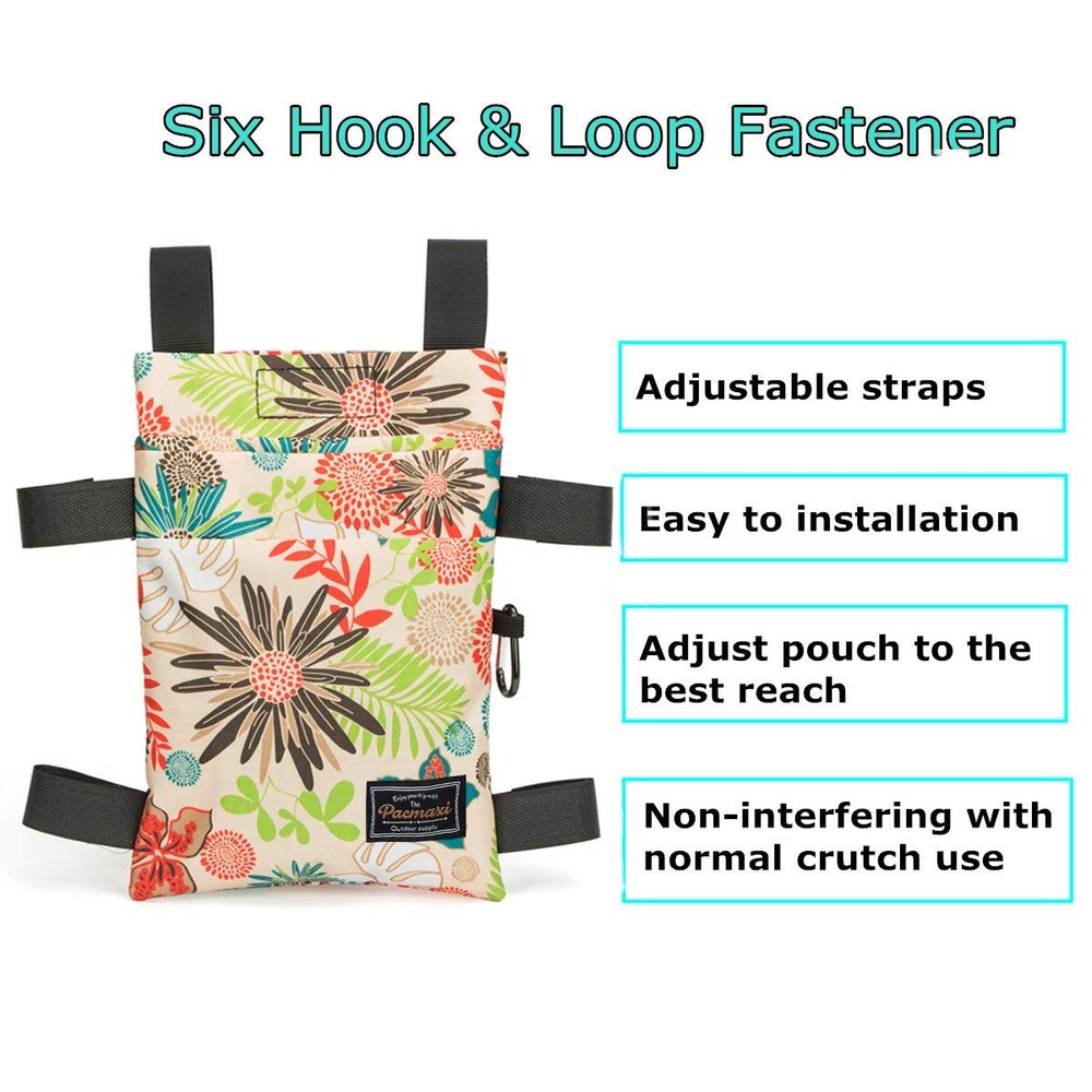 Crutch Bag Universal Crutches Accessory Carryon Pouch Green Polyester Storage