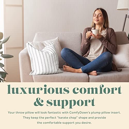 ComfyDown 95% Feather 5% Down, Rectangle Decorative Pillow Insert, Sham Stuffer