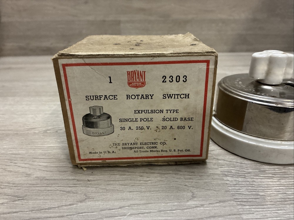 (2) Bryant Surface Rotary Switch 30A & 40A Single Pulls (See Desc)
