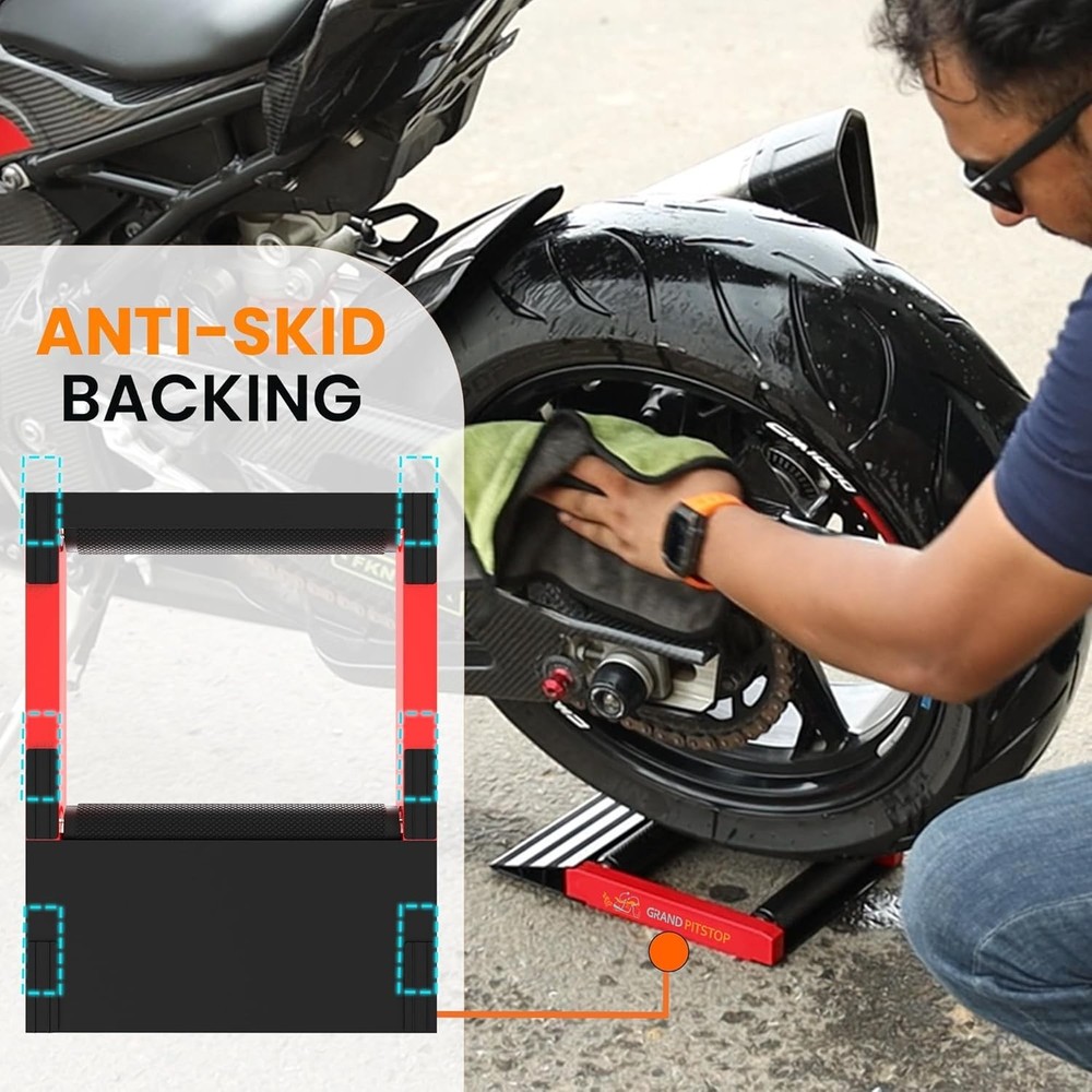 Motorcycle Roller Wheel Cleaning Stand - Paddock Stand Replacement - Wheel Ro...