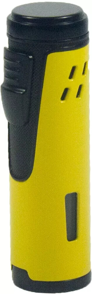 Quad Flame Cigar Torch Lighter with Cigar Punch Cutter Red Flame Adjustable
