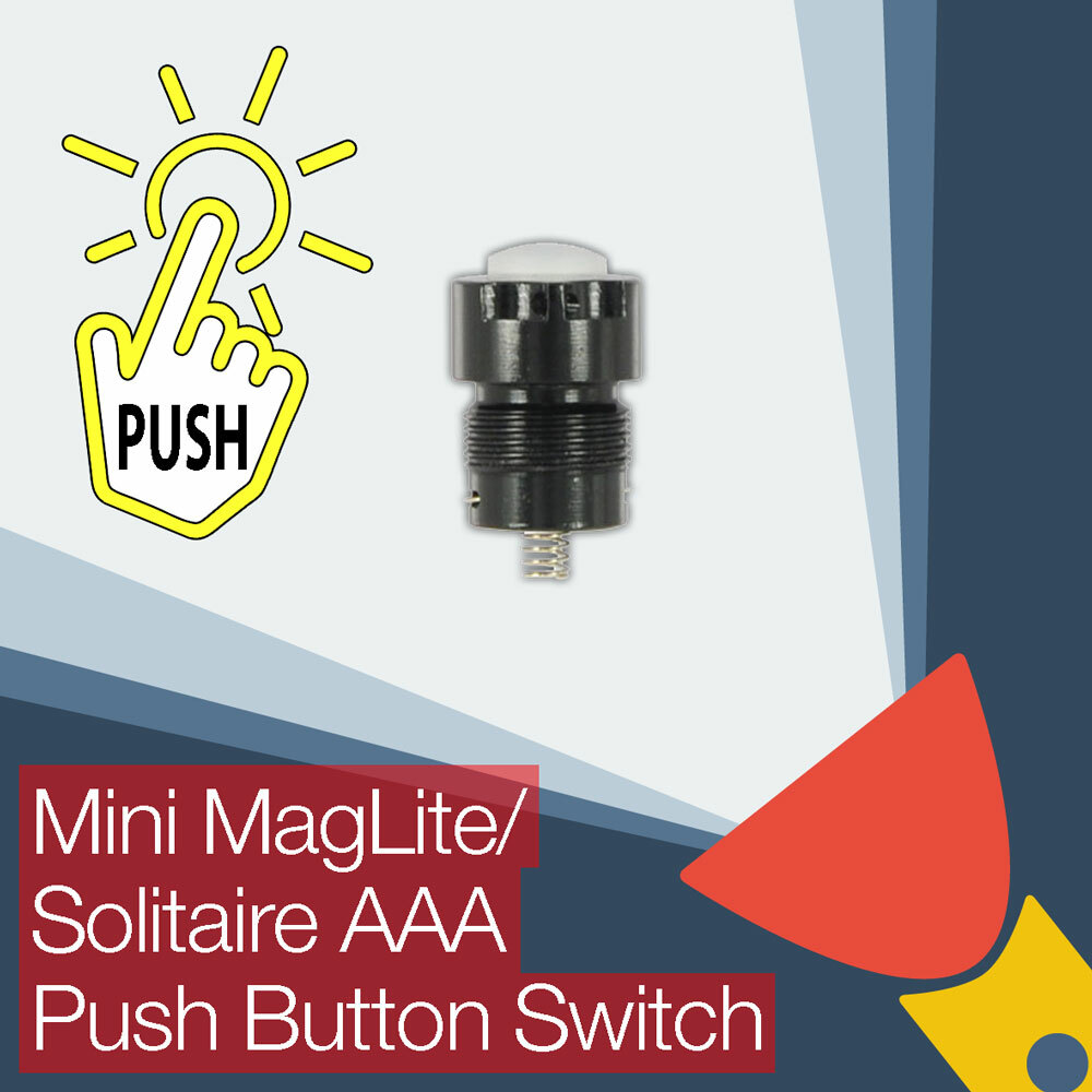Mini MagLite Solitaire AAA Flashlight Push Button (clicky) End Tail Cap Switch
