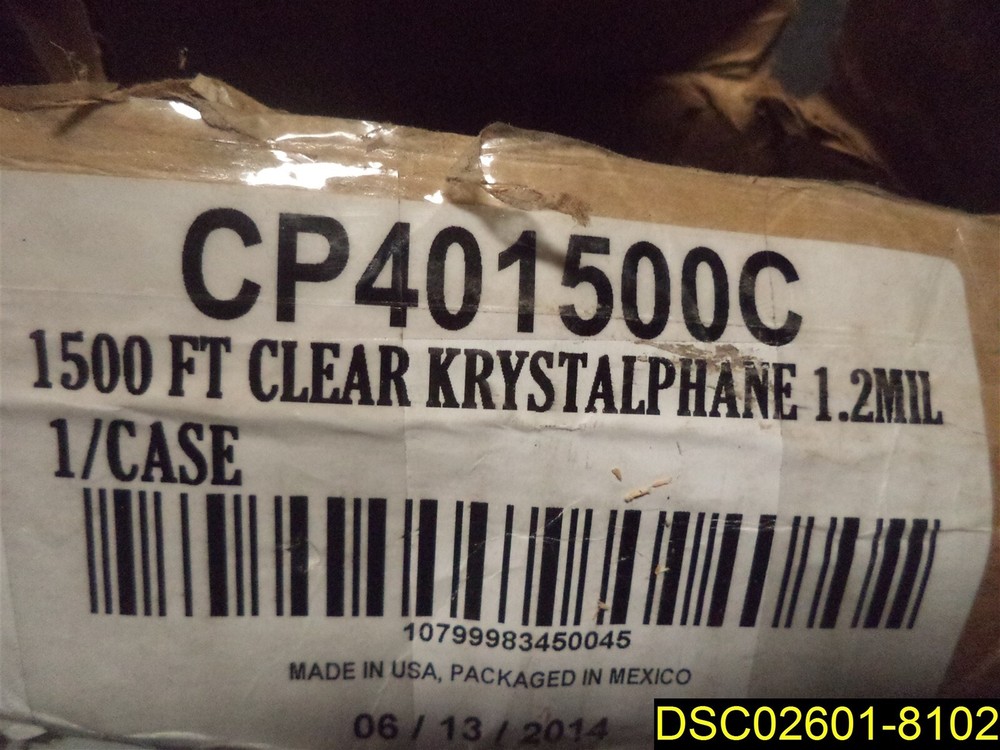 1500 ft Clear Krystalphane 1.2 Mil 40 In. Width
