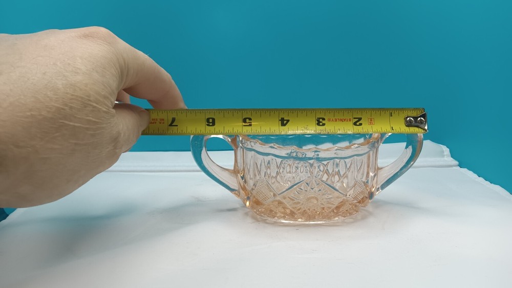 Pink Depression Glass Sugar (Hobstar & Button)