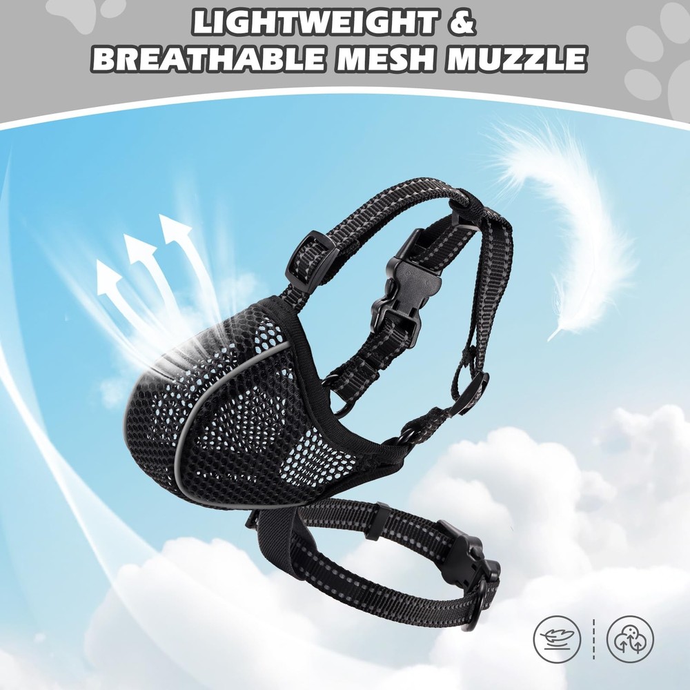 Dog Muzzle,Mesh Soft Muzzle for Small Medium Large Sized Dogs, Breathable Ref...