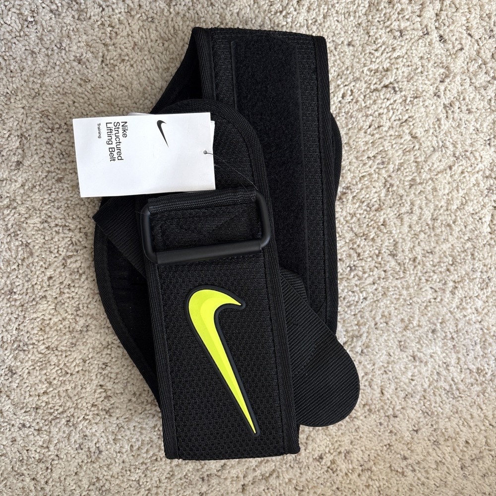 NIKE Structured Training Belt 2.0 Black/Volt Size Large