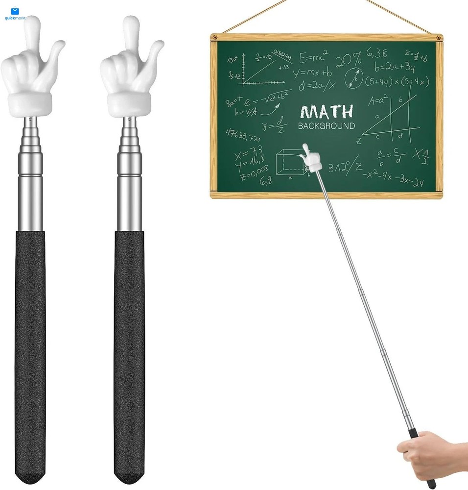 2 Pcs Telescopic Teachers Pointer Mini Retractable Finger Black