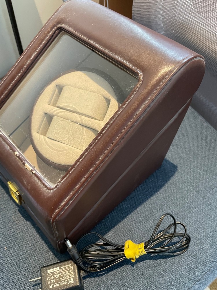 KENDAL Brown Leather Automatic Dual Watch Winder Rotation Case - Used