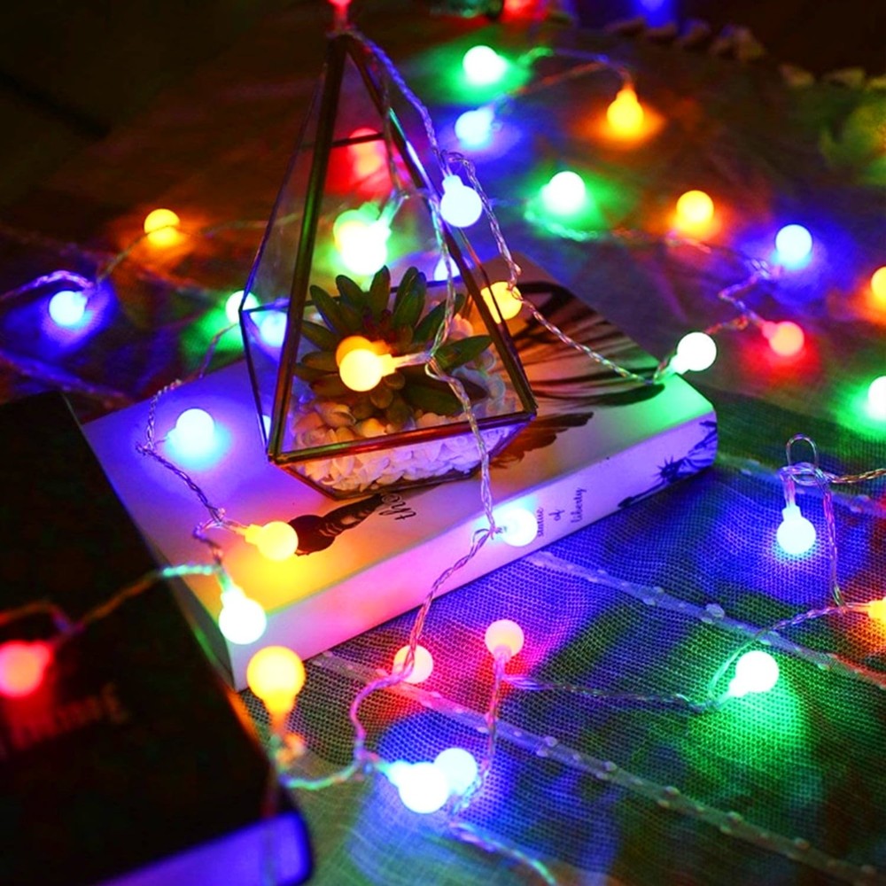 LED 100 LEDs Globe String Lights Waterproof Outdoor String Lights Extendable