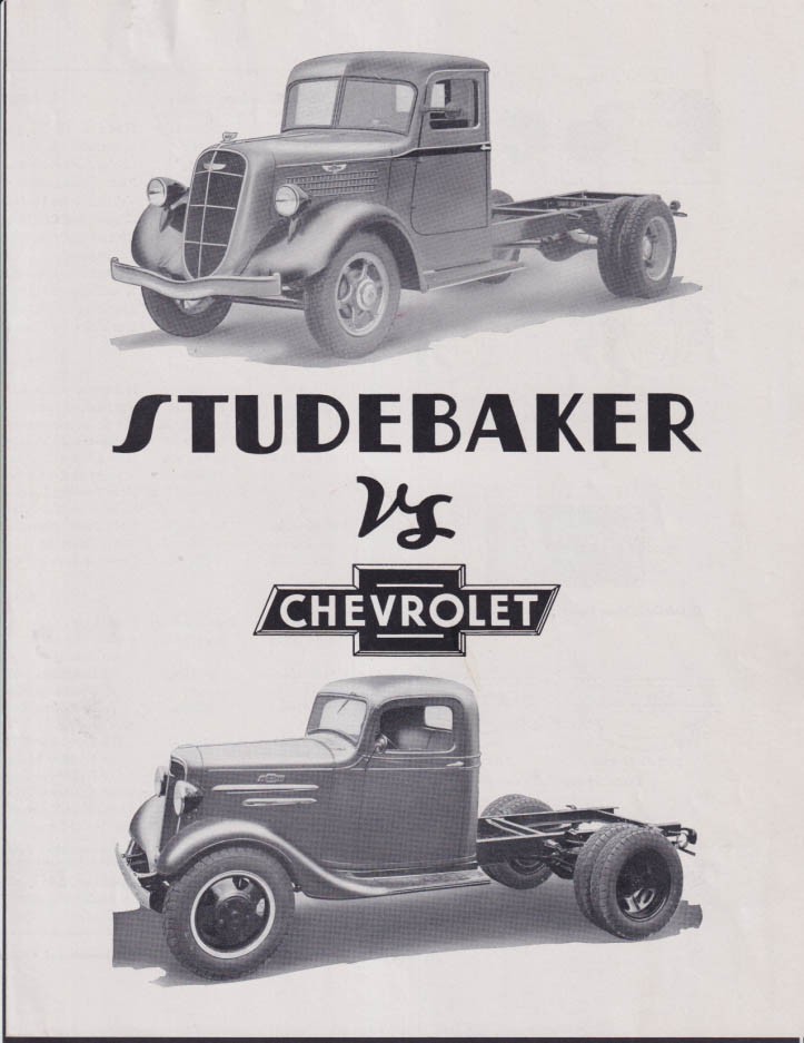 1936 Studebaker Truck Chassis vs Chevrolet Truck Chassis comparison folder
