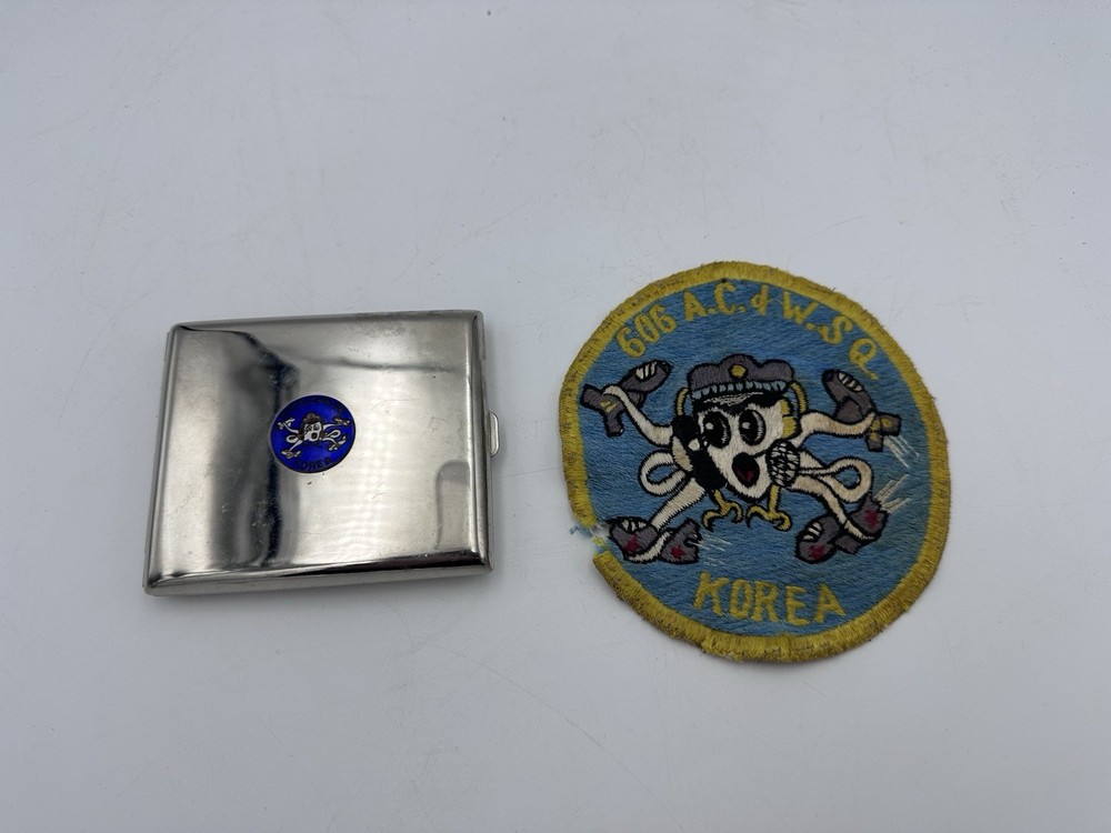 USAF 606th Aircraft Control & Warning Squadron Korea Patch And Cigarette Case