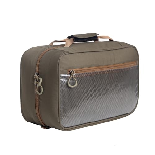 Fly Tying Kit with Multiple See-Through Pouches and Tying Tool Stations and