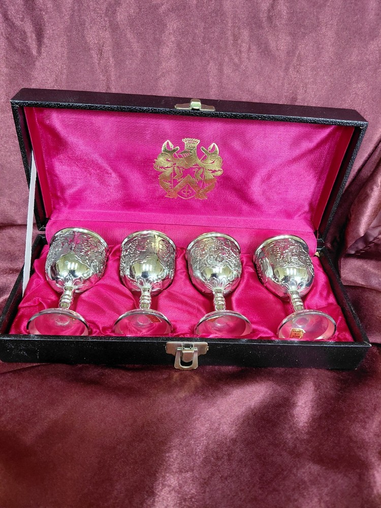 Japanese Silver Plated Goblets (4)