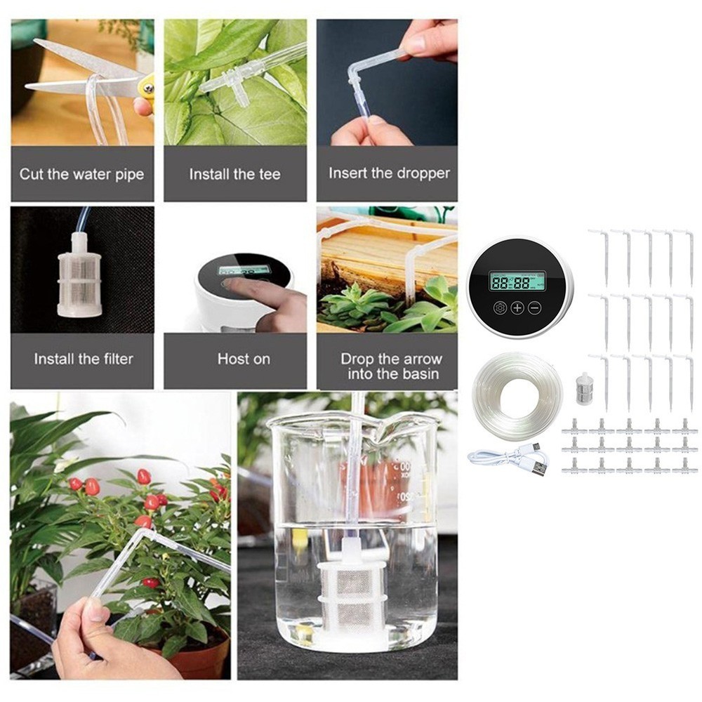 Smart Watering Device with Timer Control for Automatic Plant Irrigation System
