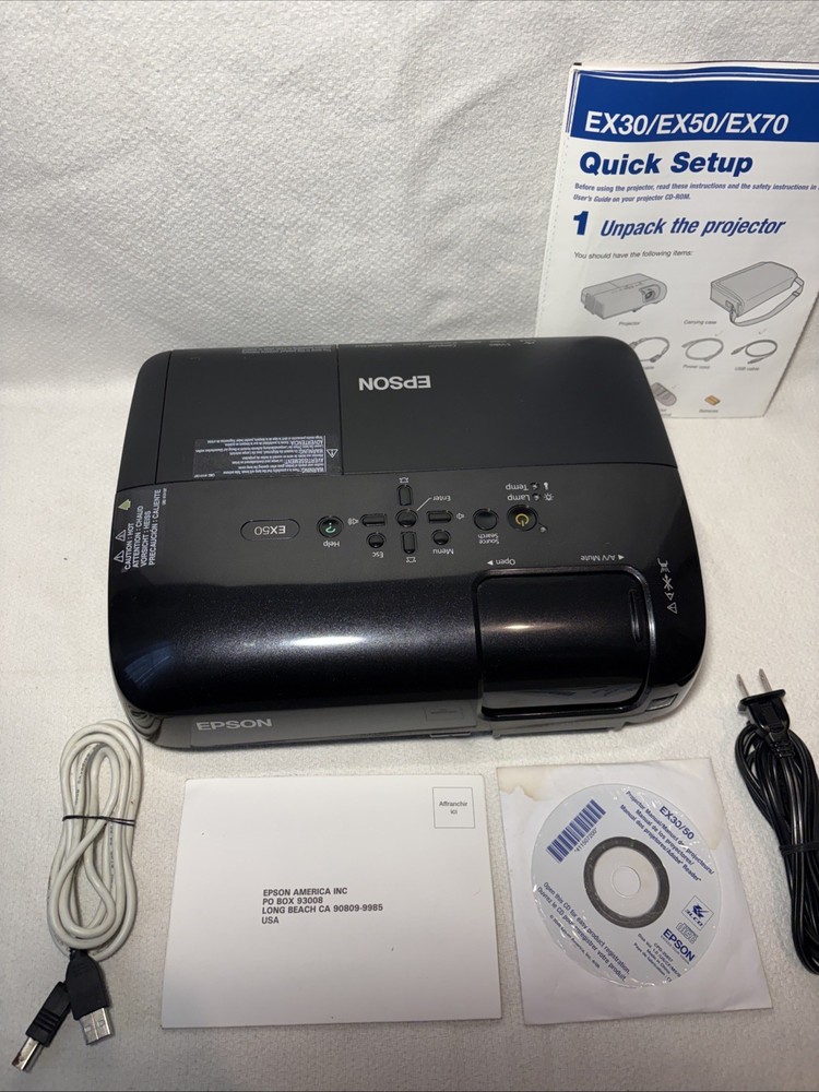 Epson H284A EX50 Digital 3LCD Projector - TESTED Working