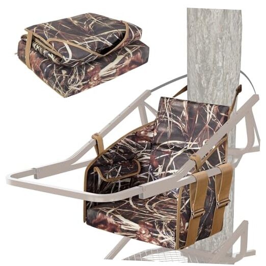 Tree Stand Seat Replacement with Side Pockets, Detachable Tree Stand Surround