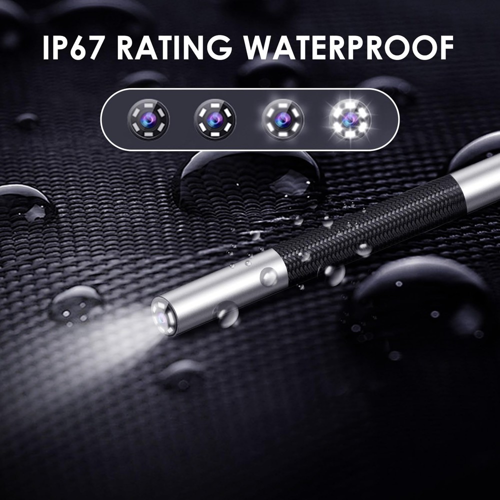 Two-Way Endoscope Camera with Light [360°Rotation],1920P HD,Borescope for iPh...