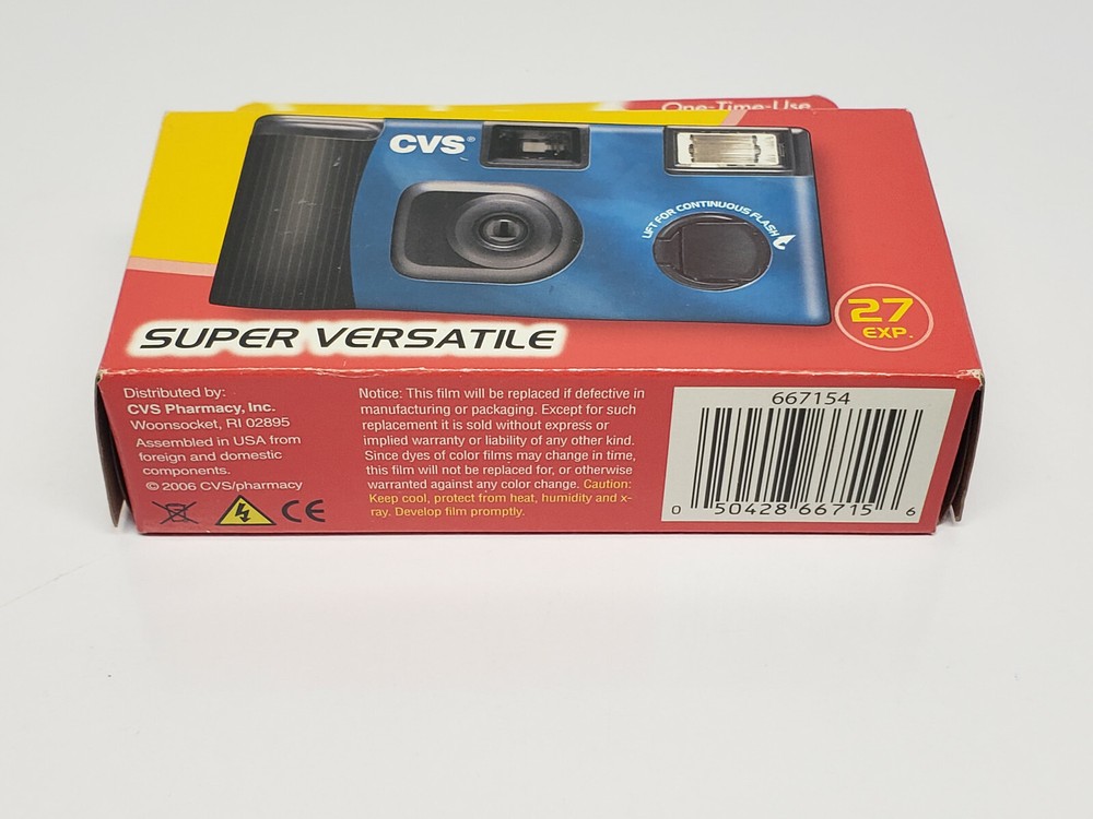 CVS Power Flash Blue All Purpose One Time Use Camera 35mm Process Before 2010-08