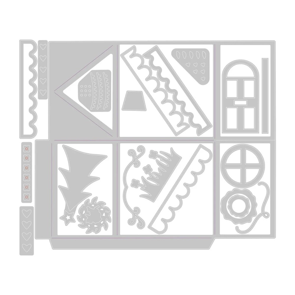 Sizzix "Seasonal House Gift Box" Thinlits Dies 666024 MSRP $31