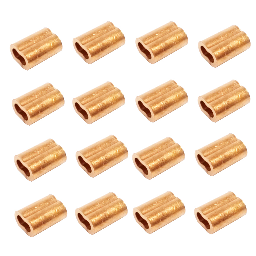 10ea Copper Swage Sleeves for Wire Rope 3/8"