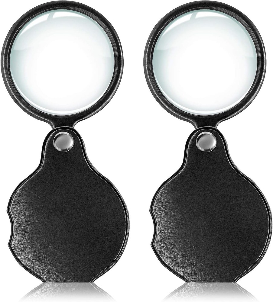 Wapodeai Magnifying Glass 10x Pocket 2 Pieces