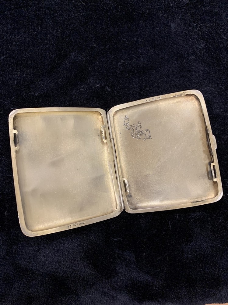 Antique 800 Silver Cigarette Case Engraved “FWL”