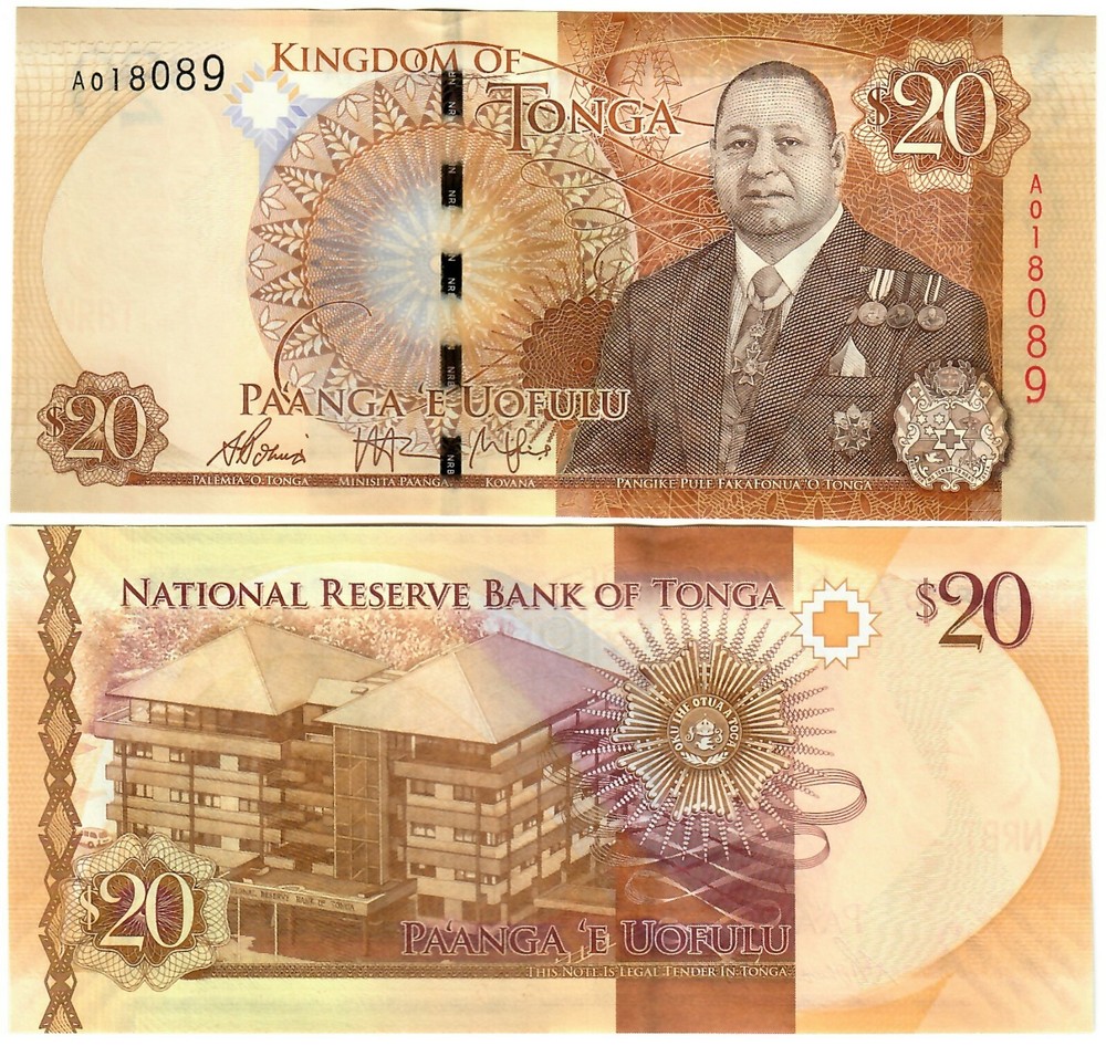 Tonga 20 Pa'anga 2015 UNC