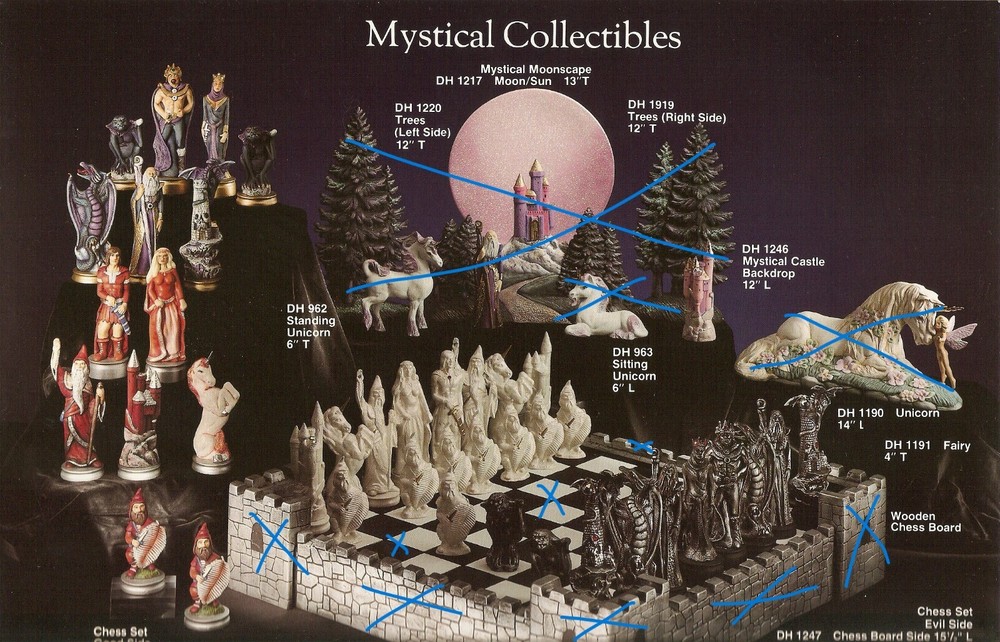 Ready to Paint Ceramic Bisque Mystical Chess set