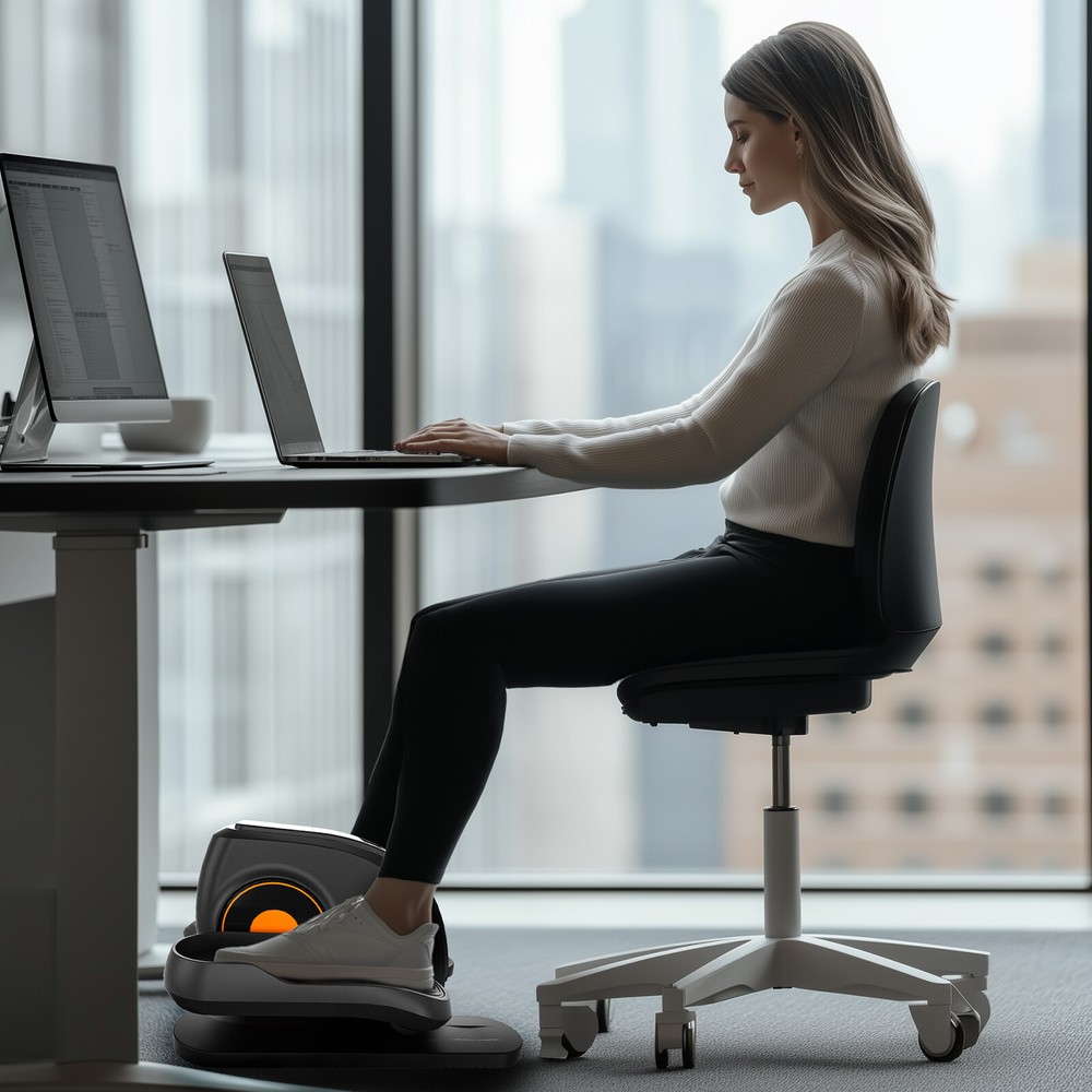 Elliptical Machine Adjustable Speed Portable Under-Desk Mini Pedal Exerciser