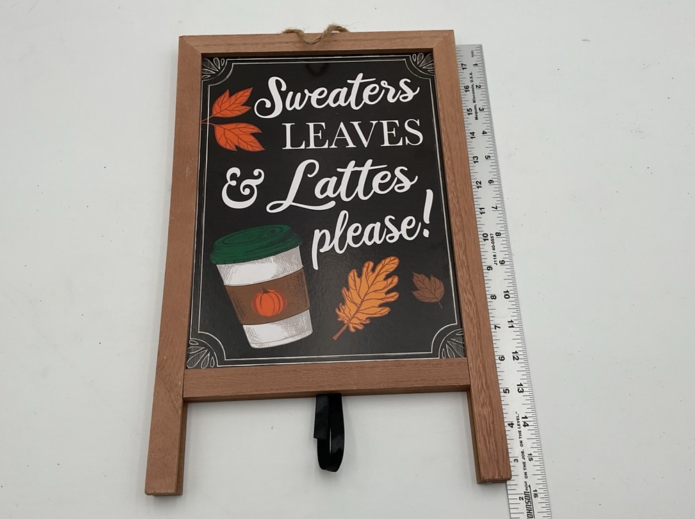 Decorative A-Frame Chalkboard Tabletop Easel With Fall-Themed Message