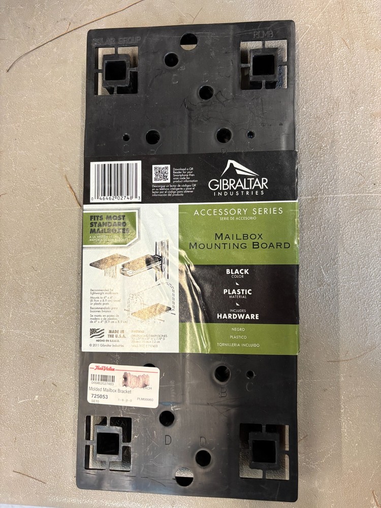 Gibraltar mailbox mounting board black, 725053