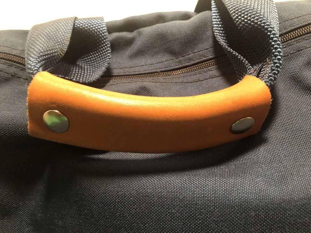 Athalon Ski Boot Bag Blue Leather Handle Straps - CLEAN