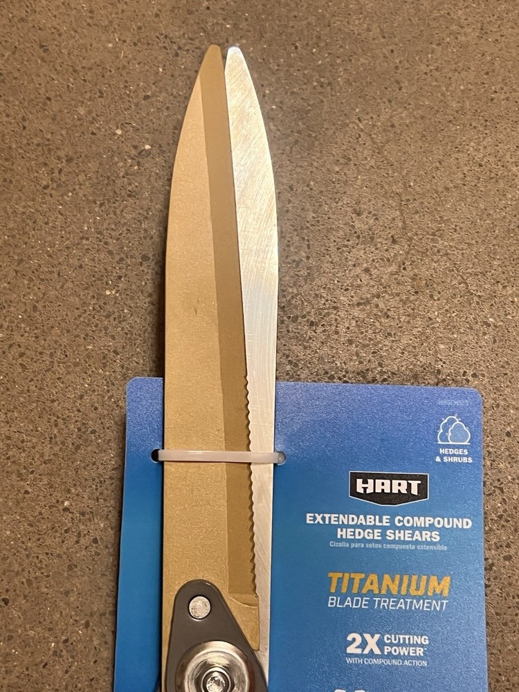 Hart HHGCHSE1 Telescopic Extendable Compound Hedge Shears Titanium Blade New