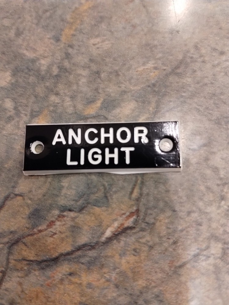 Marine Engraved Plastic Label Anchor Light