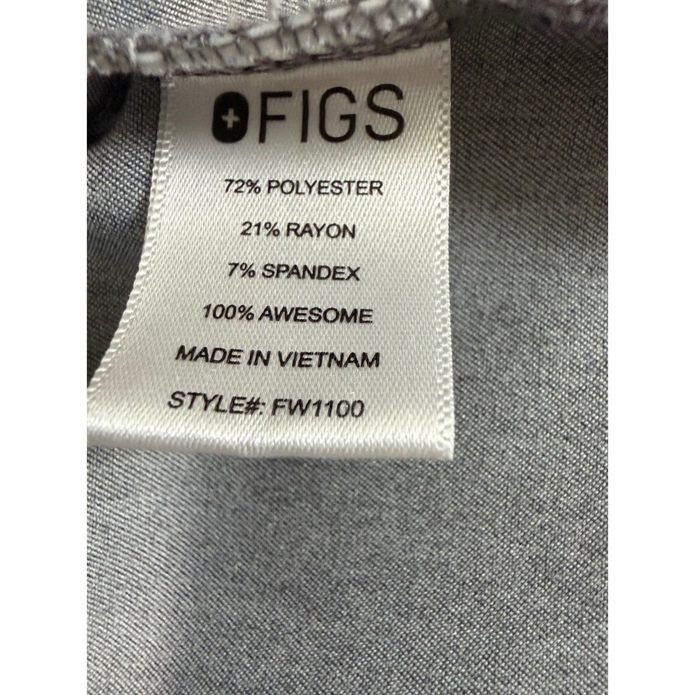FIGS Technical Collection Casma Three-Pocket Scrub Top Womens M Gray Stretch EUC
