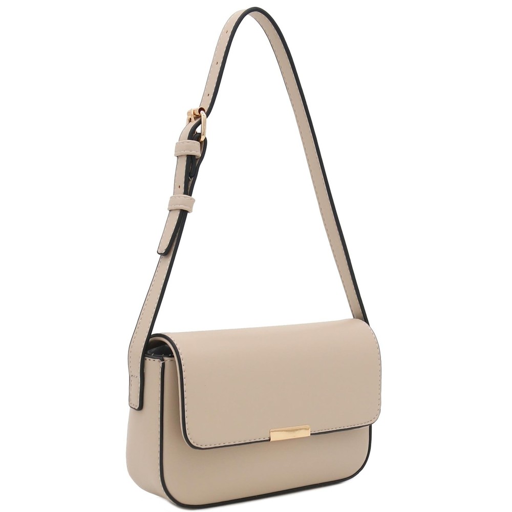 Mini Classic Rectangular Flap Purse Underarm Shoulder Bag Light Taupe