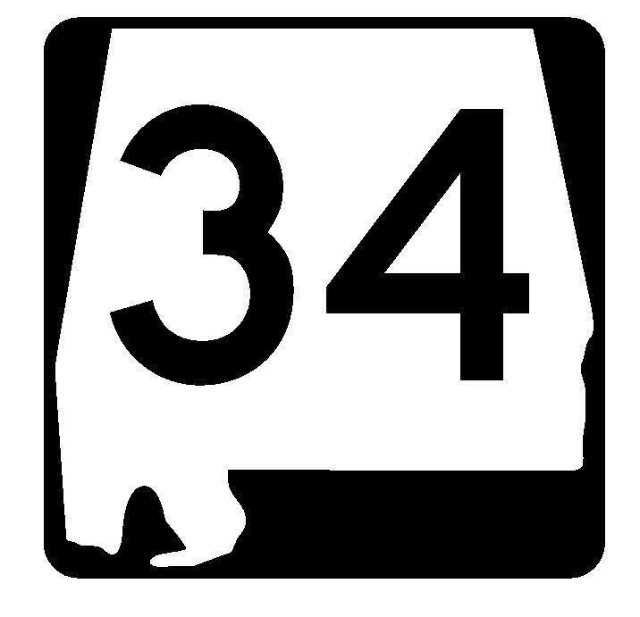 Alabama State Route 34 Sticker Decal