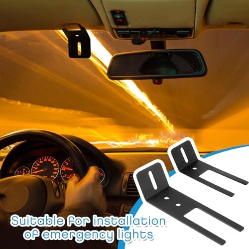 8 Pcs Interior Visor Bar Headliner Emergency Warning Light U-Bracket Mount 2
