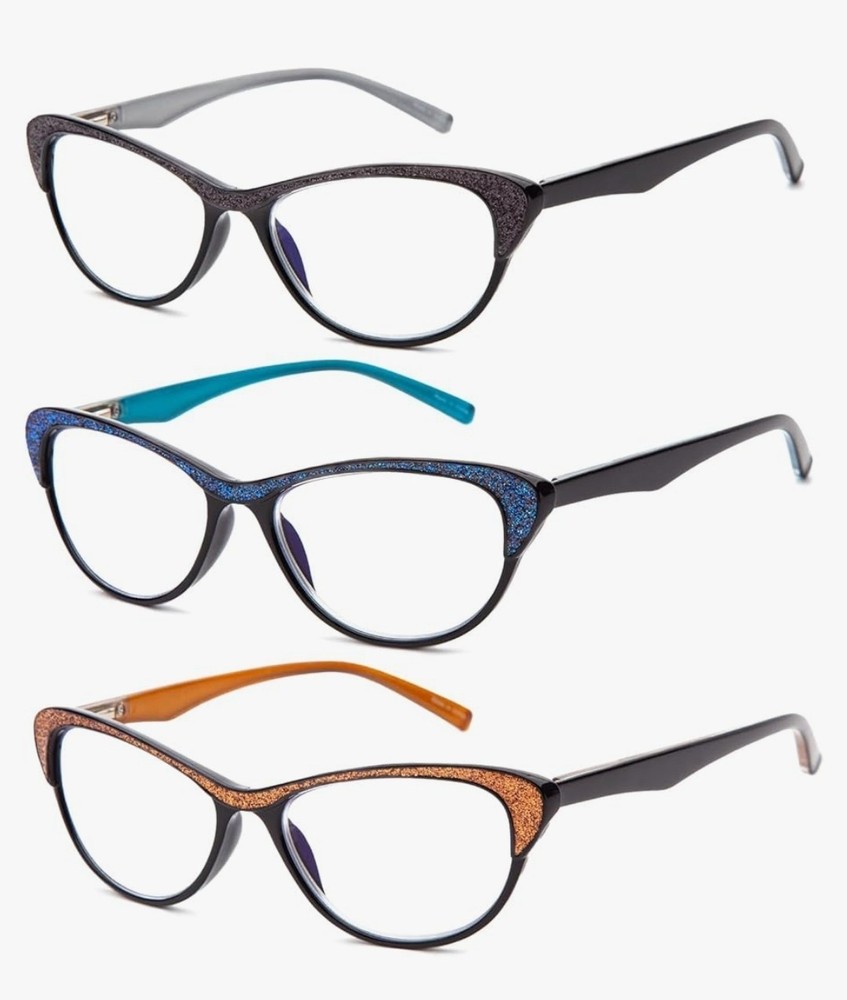 3 Pack 1.75x Reading Glasses Blue Light Blocking Stylish Cat Eye Computer Read