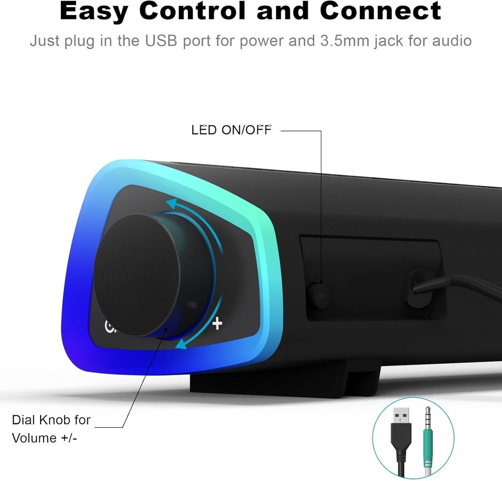 USB Powered Computer Speakers with Switch/