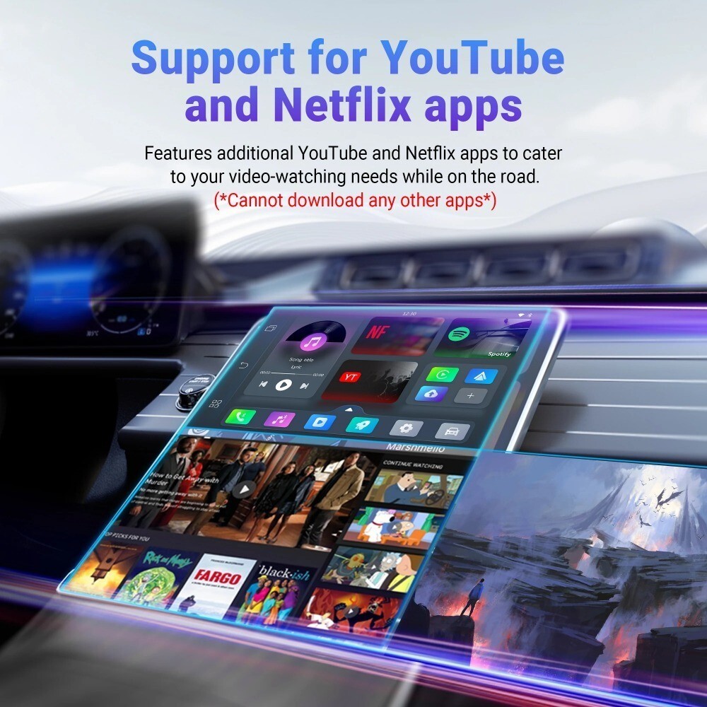 Play2Video Pro Multimedia Player Wireless Carplay & Android Auto, iOS & Android