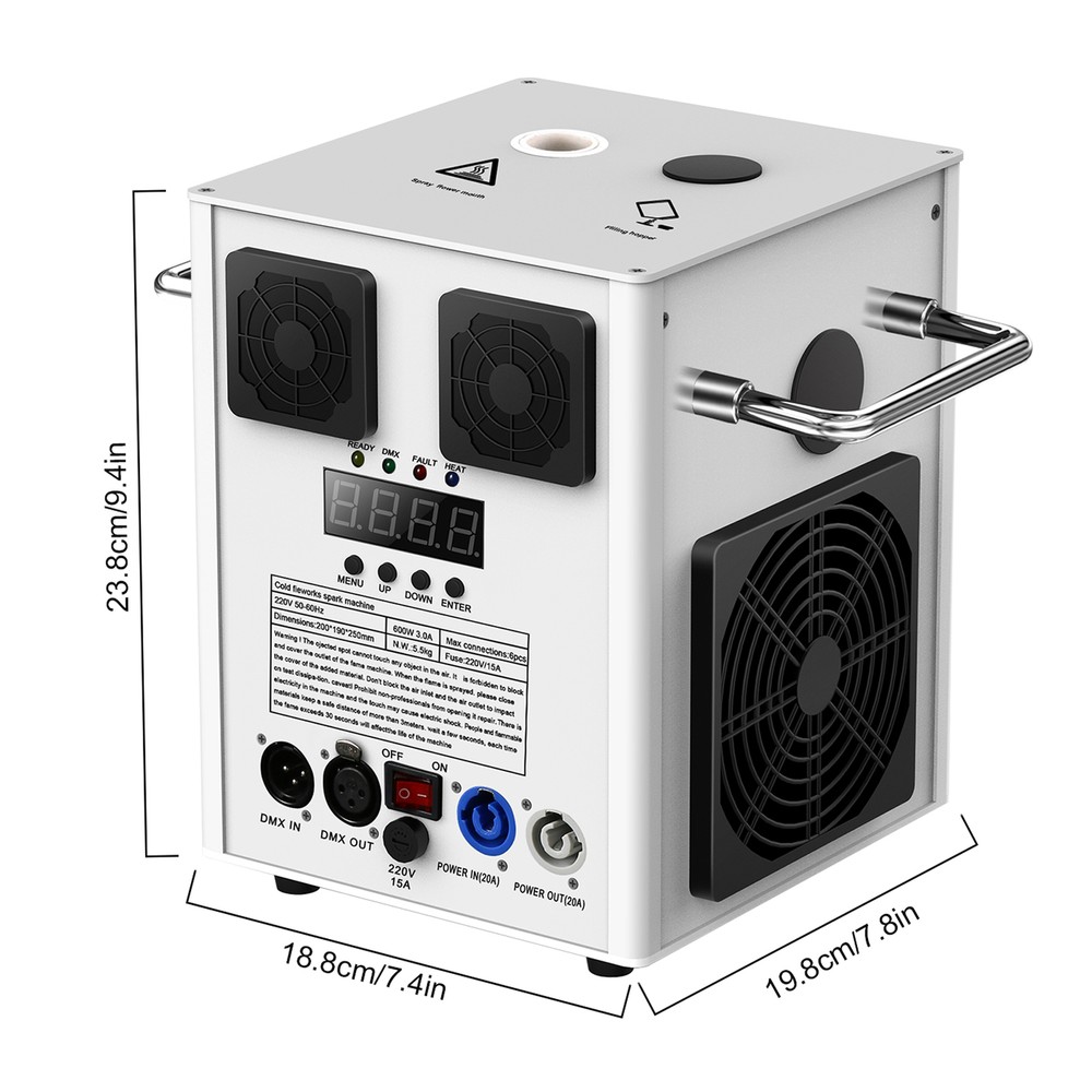 Large 700W Cold Spark Machine Firework Stage Effect DJ Event Party Wedding+Case